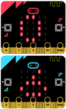 Two micro:bit showing 0 and 6