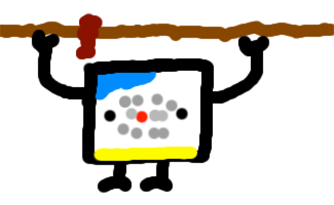 A micro:bit holding a rope